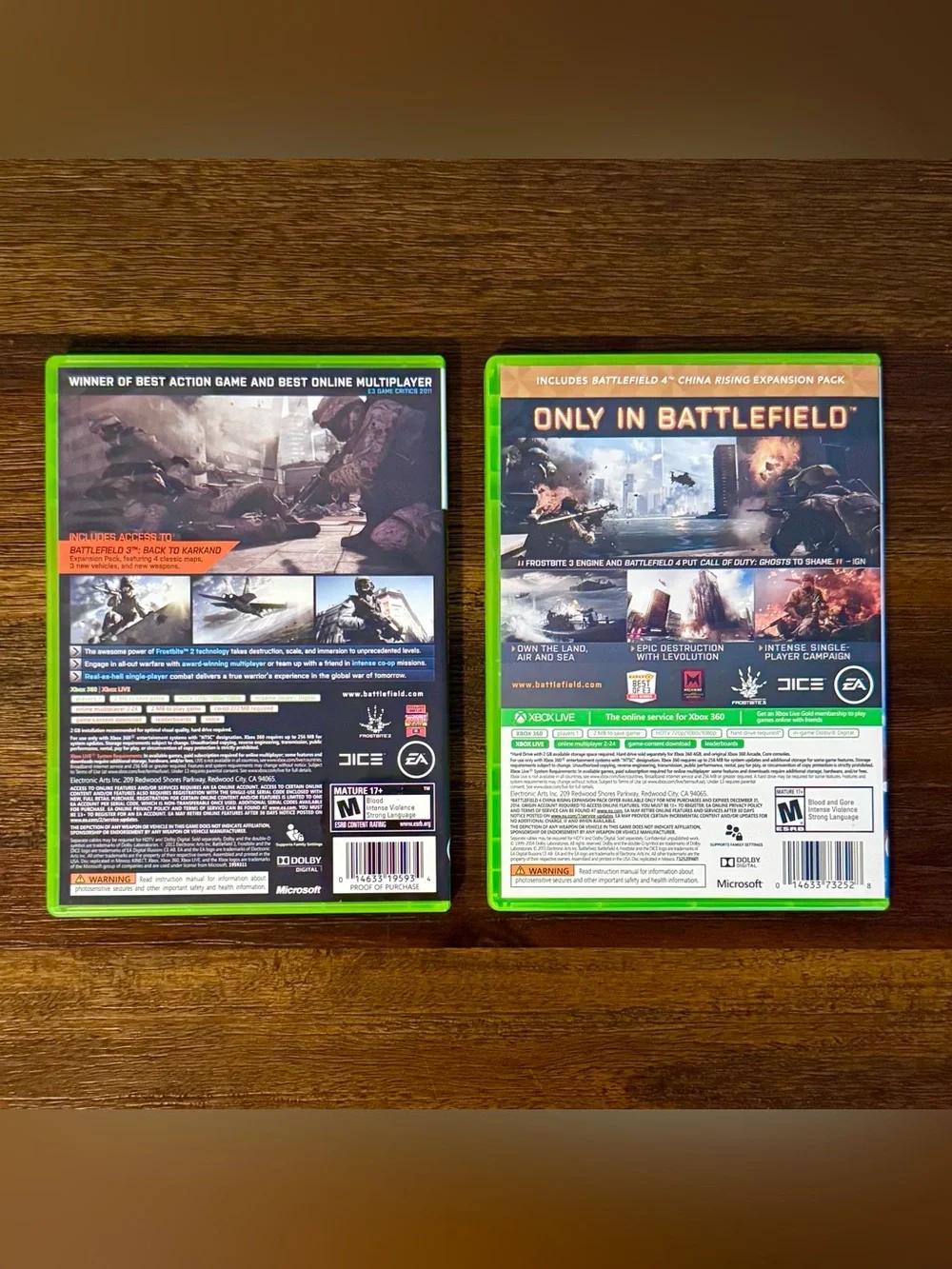 2 GAMES - Battlefield 3 and 4 Limited Bonus DLC RARE XBOX 360 CIB DEAL
